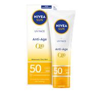 NIVEA Sun UV Face Anti-Age SPF 50 (50ml), Q10 Protects Against UVA/UVB Rays and Premature Skin Ageing, Anti-Ageing Cream, Fights Fine Lines and Wrinkles