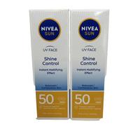 NIVEA UV Face Shine Control SPF50 50ml Duo - Moisturising Sun Cream Oil Free