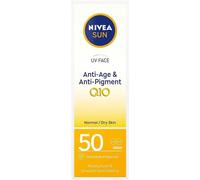 NIVEA Sun UV Face Anti-Age SPF 50 (50ml), Q10 Protects Against UVA/UVB Rays and Premature Skin Ageing, Anti-Ageing Cream, Fights Fine Lines and Wrinkles
