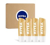 NIVEA Vanilla Buttercream Lip Care - All Day Moisturising Lip Balm for Soft Lips - Pack of 4