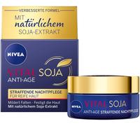 NIVEA Vital Soy Anti-Age Firming Night Cream 50 ml (Pack of 1), Gold / blue