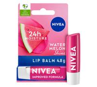 NIVEA Watermelon Shine Lip Balm (4.8g), Flavoured Lip Balm with Shea Butter, Natural Oils and Vitamins, Provides 24h Moisture and a Pink Shine, Vegan