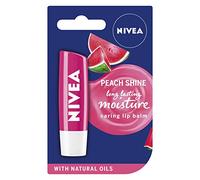 NIVEA Watermelon Shine Lip Balm (4.8g), Moisturising Lip Balm Stick with Organic Jojoba Oil Softens & Adds Shine, 24h Hydration, Nourishing Lip Care