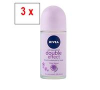 Nivea women Double Effect roll-on deodorant, anti-perspirant, pack of 3 x 50 ml
