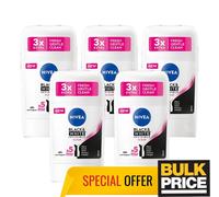 Nivea Women Invisible BW Clear Stick Deodorant Stain Sweat Odor Protection 5-Pcs