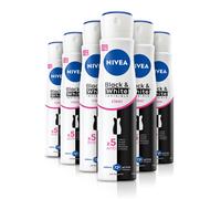 NIVEA Women's Black & White Invisible Anti-Perspirant Spray 6x250ml. 72hr Anti-Sweat, No Stains.