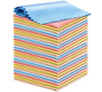 Niveaya 24 Pcs Fish Scale Streak Free Miracle Cleaning Cloth Easy Clean Nanoscale, Microfiber Window Mirror Glass Cleaning Cloth, Lint Free Cloth Wine Glass Polishing Towel, Reusable