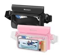 Niveaya IP68 Waterproof Fanny Pack - 2 Pack, Floating Dry Bag Pouch, Phone Waterproof Waist Pouch Dry Bag, Beach, Kayaking, Swimming, Boat Essentials, for iPhone 16/15/14/13/12 Pro Max up to 9.5