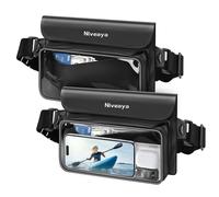 Niveaya IP68 Waterproof Fanny Pack - 2 Pack, Floating Dry Bag Pouch, Phone Waterproof Waist Pouch Dry Bag, Beach, Kayaking, Swimming, Boat Essentials, for iPhone 16/15/14/13/12 Pro Max up to 9.5