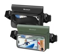 Niveaya IP68 Waterproof Fanny Pack - 2 Pack, Floating Dry Bag Pouch, Phone Waterproof Waist Pouch Dry Bag, Beach, Kayaking, Swimming, Boat Essentials, for iPhone 16/15/14/13/12 Pro Max up to 9.5"