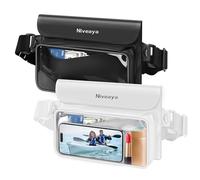 Niveaya IP68 Waterproof Fanny Pack - 2 Pack, Floating Dry Bag Pouch, Phone Waterproof Waist Pouch Dry Bag, Beach, Kayaking, Swimming, Boat Essentials, for iPhone 16/15/14/13/12 Pro Max up to 9.5"