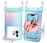 Niveaya Tie Dye Floating Waterproof Phone Pouch - 2 Pack Universal Waterproof Phone Case Up to 7",Phone Dry Bags with Adjustable Lanyard for Vacation Beach Swimming Pool Kayak Cruise Travel Essentials