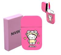 NIVEK Kitty Cat Lighter Y2k 12 Consetellations Horoscope Astrology Zodiac Birth Signs Pretty Pink Flame Kawaii Collectable Japanese Cool Accesories (Aries)