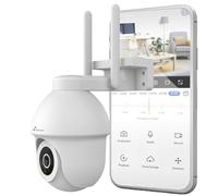 NIVIAN - 2.4Ghz Half4K WiFi PTZ Camera 2560x1440, Color Night Vision, Motion and Human Detection, Compatible with Alexa and Google Home, Control App Yours, Super HD 2.5k Image