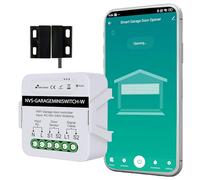NIVIAN Garage Door Opener WiFi Smart Controller for Garage Door Motor by TUYA App. Scheduling, Timer, and Smart Scenes. Compatible with Alexa and Google Home.