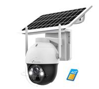 NIVIAN -Security surveillance camera 360º 4G(SIM)+7W solar panel+Long battery life 18000mAh-2K-Motion and human detection-Suitable outdoor-Night vision+LEDs-Two-way audio-APP EseeCloud