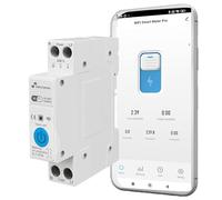 NIVIAN Smart Home WiFi Din Rail Switch with Consumer Meter - Remote Control by App, Electrical Protection 1-63A, Automations, Alexa and Google
