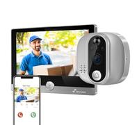 NIVIAN WiFi Digital Peephole - Full HD Video Camera with Battery and Doorbell, Two-Way Audio, PIR Detection and Night Vision | App and Smartphone Control
