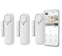 Nivian WiFi Smart Door Alarm, Magnetic Door Sensor, Wireless with Mobile App, Real Time Notifications, Manual Button, Siren 100dB (Pack 3)