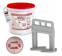 Nivilli Keily - 500 Pull tabs. A Technical Levelling System and Laying aid Made of Special Plastic That Prevents Overlapping in Large-Format Tiles and slabs (2.0 mm Joint Width)
