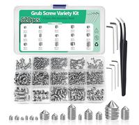 Nivithi 520pcs Grub Screws Assorted Set,M3 M4 M5 M6 M8 Cone Point Small Stainless Steel Screws,Grub Screw Kit for Door Handles,Fixtures,Repair,Assortment Box,GS1