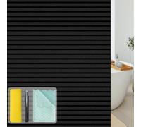 Niviy Blackout Window Film with Installation Tools, 100% Light Sun Blocking Static Cling Room Darkening Windows Covering, Removable House Window Tint (Black, 17.5 x 78.7 inch)