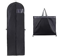 Niviy Dress Bag Covers Long 60 x 180 cm, Garment Cover with Handle & Pocket | Dustproof Moth Proof Clothes Protector, Extra Long Storage Bag for Wedding Gowns, Dresses, Evening Wear & Long Coats, Black