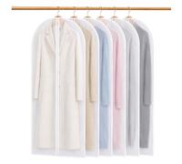 Niviy Dress Bags 60 x 150 cm, Long Garment Covers with Zip & Clear Window | 6 Pack Dress Protectors, Dustproof Moth Proof Clothes Covers, Breathable Storage Bags for Wedding Dresses, Coats & Wardrobe