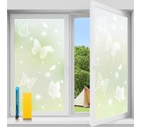 Niviy Frosted Window Film Privacy 90x200cm, Butterfly Patterned Frosting Film for Glass Windows - Self Adhesive Static Cling Frosting films Tint Stickers for Home Bathroom Office
