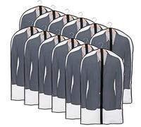 Niviy Garment Bags 60 x 100 cm, PEVA Clothes Covers with Zip, 12 Pack