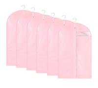 Niviy Garment Bags 60 x 100 cm, PEVA Clothes Covers with Zip, 6 Pack