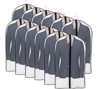 Niviy Garment Bags 60 x 120 cm, PEVA Clothes Covers with Zip, 12 Pack