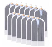 Niviy Garment Bags 60 x 140 cm, PEVA Clothes Covers with Zip, 12 Pack
