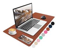 Niviy Large Desk Mat, 60 * 35cm Leather Desk Pad, Easy Clean Office/Work/Home/Decor (Brown)