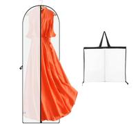 Niviy Long Dress Bag 60 x 180 cm, Garment Cover with Handle & Pocket | Dustproof Moth Proof Clothes Protector, Extra Long Storage Bag for Wedding Gowns, Dresses, Evening Wear & Long Coats