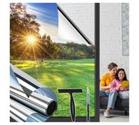 Niviy One Way Window Film Privacy Film for Glass Windows 44.5x200cm, Heat Reflective Window Tint Film & UV Blocking Stickers, Anti Glare Films for Home Office, Silver