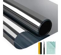 Niviy One Way Window Privacy Film with Installation Tools Window Tint for Home See Out Not in Effect Anti UV Heat Control Glass Door Film for Home Office (Black Silver 11.8" x 78.7")