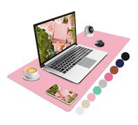 Niviy Pink Desk Protector, Non-Slip PU Leather Pad, Waterproof Writing Mat for Home and Office (80 x 40 cm)