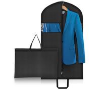 Niviy Suit Bag 110 x 60cm Foldable Suit Carriers for Men, Travel Garment Bag with Handles Waterproof Anti-mite Breathable for Wardrobe and Travel Dustproof (Black)