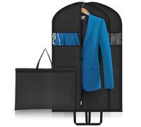 Niviy Suit Bags 2 Pack Suit Cover Moth Proof Garment Bags Foldable Suits Carriers for Men, Waterproof Anti-mite Breathable Clothes Protector with Zip (60 x 110cm)