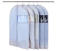 Niviy Suit Bags Garment Covers Dustproof Clothes Bags with Transparent Visible Window, Travel Carrying Suit Covers Dustproof Waterproof Moth Moisture 60x100cm 5pcs