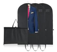 Niviy Suit Covers for Men & Women, 3 Pack Garment Bags with Handles & Zip | Travel Clothes Covers, Moth Resistant, Dustproof, Waterproof & Washable Suit Carrier Bags for Storage, Moving & Trips