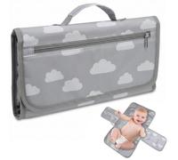 Nivofu Changing Mat for On the Go Foldable - Compact Nappy Bag with Wet Wipes Bag, Pillow & Compartments - Waterproof Baby Changing Mat Washable for Travel & Pram (60 x 34 cm)