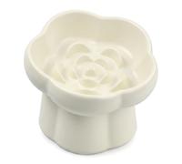 Nivofu Raised Ceramic Cat Bowl, Anti Slinging Bowl for Cat and Small Dog, Tilted Feeding Bowl, Non-Slip for Wet Food and Dry Food, Cream