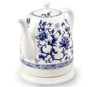 NIVOK Electric Kettle Electric Ceramic Cordless Blue and White Porcelain Kettle Teapot 1.5L Jug Boils Water Fast for Tea Coffee Soup Oatmeal