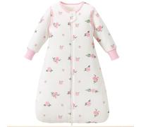 Nivolltha 3.5 TOG Super Soft Baby Sleeping Bag with Detachable Long Sleeves, 100% Cotton Thick Winter Sleeping Bag 18-36 Months, Bloom