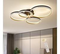NIVOR 60W 4 Ring LED Dimmable Flush Mount Ceiling Light with Remote 3 Color in Gold NIVOR Gold