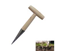 NIVRAIN Stainless Steel Flower Bulb Planter, Bulb Planter with a Wooden Handle, Portable Flower Bulb Burner, Suitable for Transplanting Potted Plants and Loosening Soil