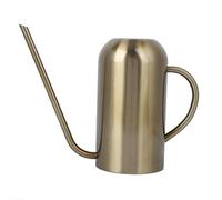 Nivvity Long Spout Watering Pot, Stainless Steel Long Spout Watering Can Garden Watering Pot Irrigation Tool Gold 1.5L