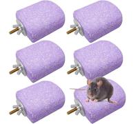 Niwaes Lava Ledges for Rats 6 Pack Hamster Climbing Ledge Platform Pumice Ledge Shelf Pet Chewing Grinding Toys Small Animals Cage Accessories for Mouse Guinea Pig Gerbil Purple